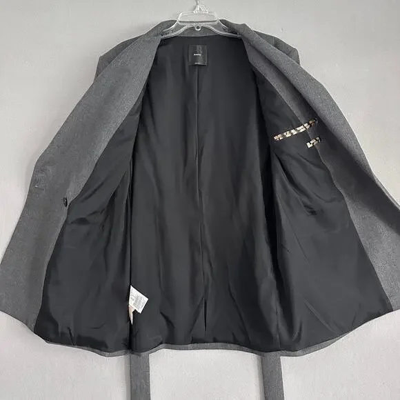 Pinko Emeline Belted Wool Blend Blazer Gray Italy Size 12 US / 48 IT - Picture 8 of 15